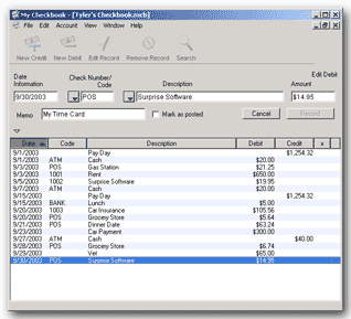 My Checkbook Screenshot